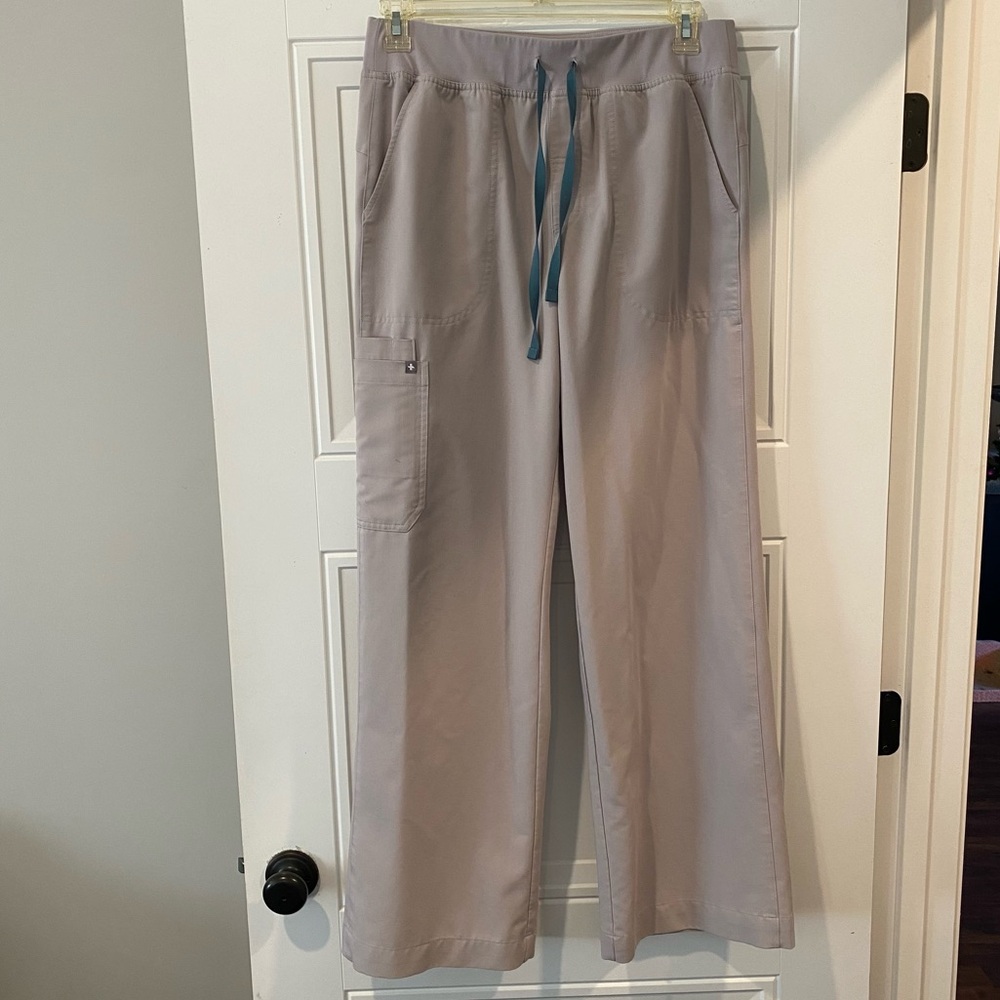 Women’s FIGS Slate Gray Large Tall Isabel Wide Leg High Waist Scrub Pants